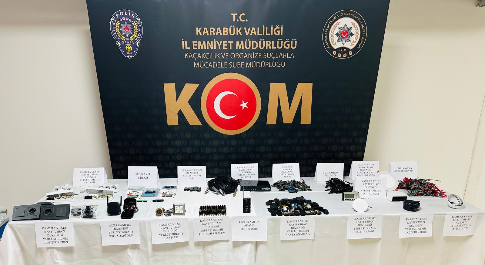 Karabük’te, internet üzerinden yasa dışı gizli kamera satan ve bu