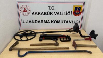 Karabük Safranbolu'da define aramak için izinsiz kazı yapan 2 kişi