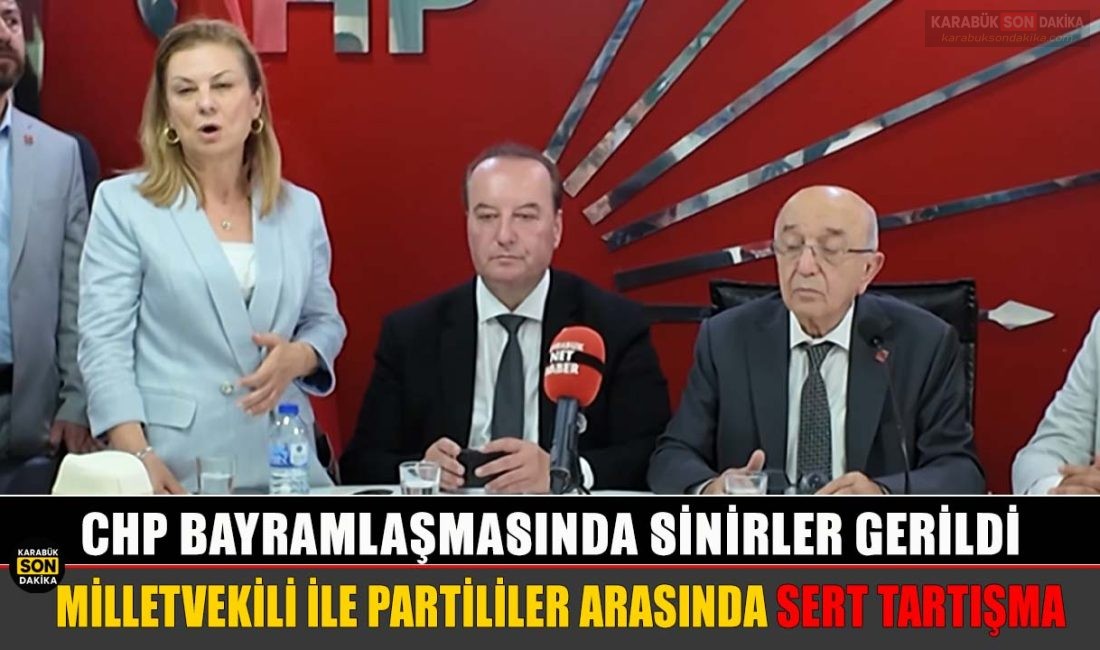 CHP BAYRAMLAŞMASINDA SİNİRLER GERİLDİ: MİLLETVEKİLİ İLE PARTİLİLER ARASINDA SERT TARTIŞMA CHP bayramlaşmasında tansiyon yükseldi. Karabük Milletvekili Cevdet Akay'ın net tavır