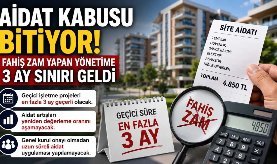 Resmi Gazete’de yayımlanan yeni düzenlemeyle site yönetimlerinin keyfi aidat artışlarına