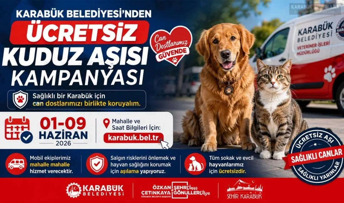 Karabük Belediyesi, kentteki can dostlar için ücretsiz kuduz aşısı kampanyası