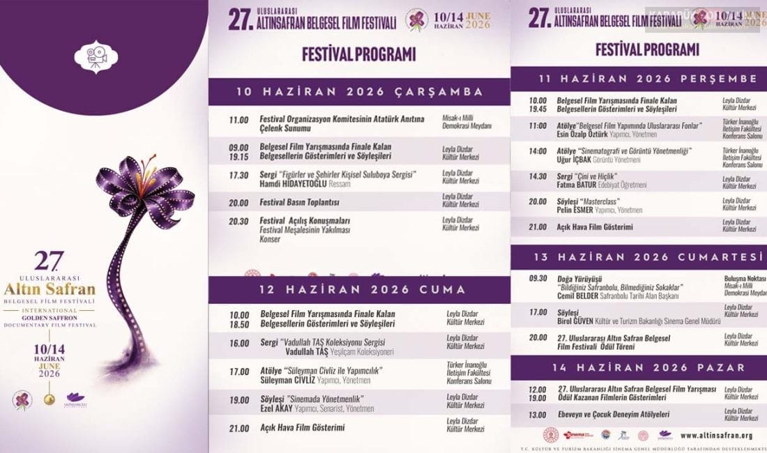 27. Uluslararası Altın Safran Belgesel Film Festivali programı belli oldu.