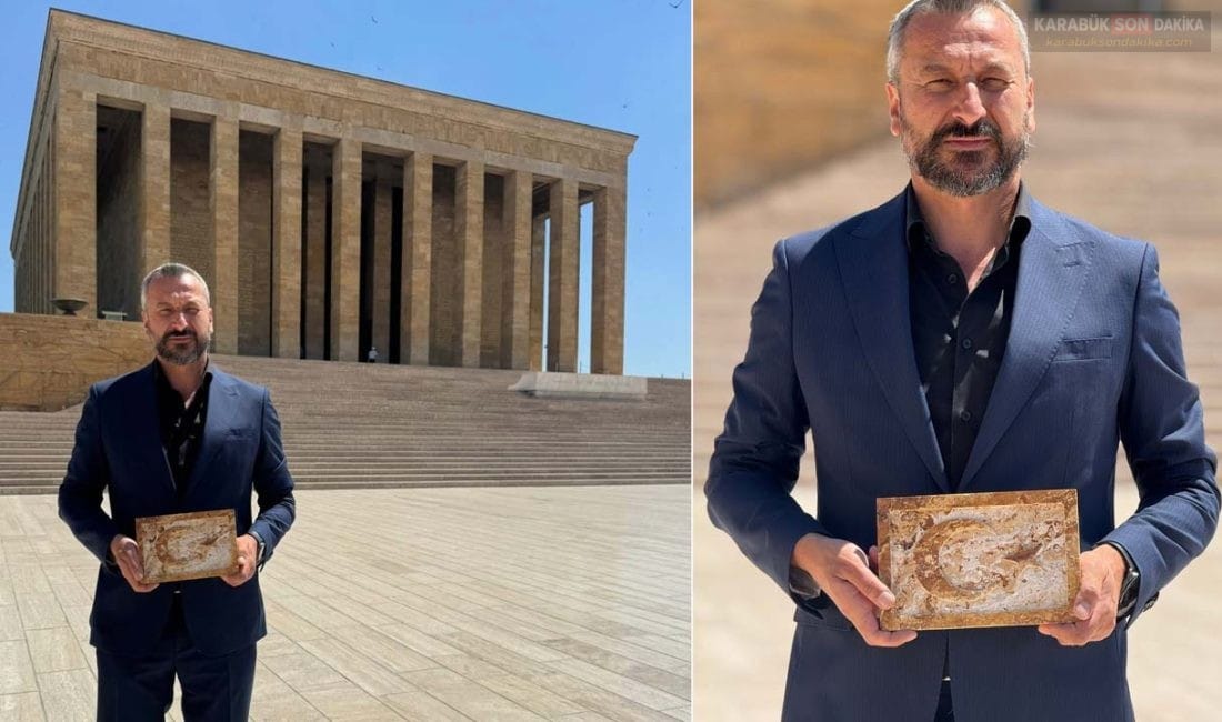 Eskipazar’ın Anıtkabir’de kullanılan ünlü sarı traverten taşı, belediyenin girişimiyle hediyelik