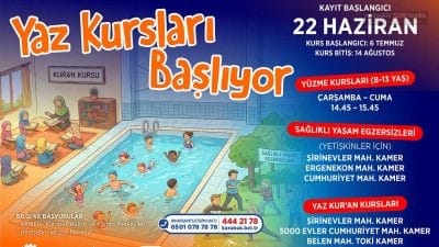 Karabük Belediyesi'nin yaz kursları için kayıt süreci başladı. Yüzme, Kur'an-ı