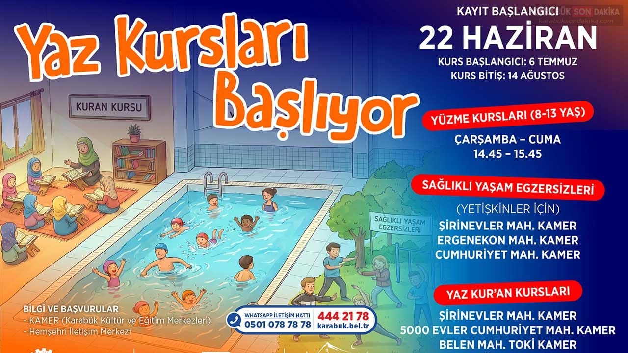 KARABÜK BELEDİYESİ YAZ KURSLARI İÇİN KAYITLAR BAŞLADI 1 KARABÜK BELEDİYESİ YAZ KURSLARI İÇİN KAYITLAR BAŞLADI