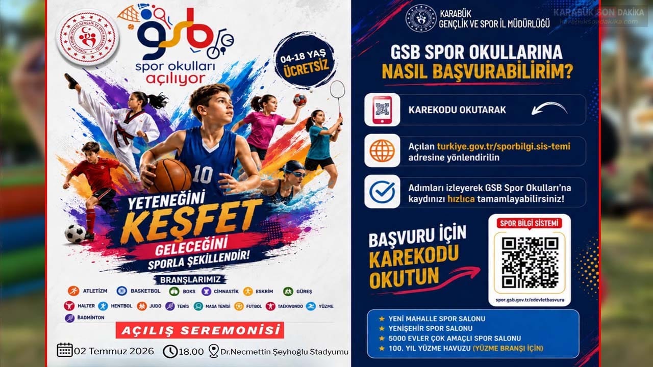KARABÜK’TE GELECEĞİN SPORCULARI YETİŞECEK