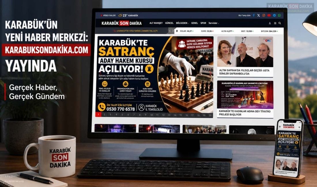 KARABÜK’ÜN YENİ HABER MERKEZİ: KARABUKSONDAKIKA.COM YAYINDA Karabük’ün nabzını tutan karabuksondakika.com, tarafsız ve hızlı habercilik anlayışıyla dijital