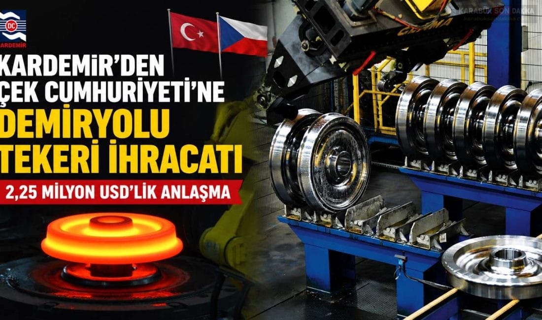 KARDEMİR’DEN AVRUPA’YA 2,25 MİLYON DOLARLIK İHRACAT KARDEMİR, Çek Cumhuriyeti'ne yaklaşık 2,25 milyon dolarlık demiryolu tekeri ihracatı