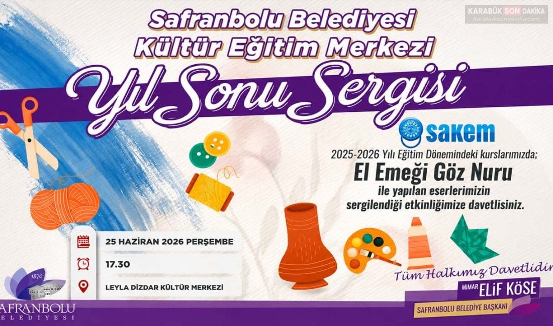 SAKEM’İN EL EMEĞİ ESERLERİ SANATSEVERLERLE BULUŞUYOR Safranbolu Belediyesi SAKEM kursiyerlerinin hazırladığı el emeği eserler, 25 Haziran'da