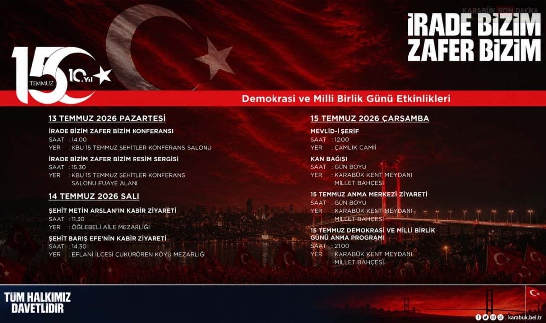 Karabük'te 15 Temmuz Demokrasi ve Millî Birlik Günü'nün 10. yılı