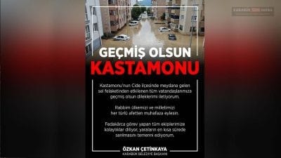 Karabük Belediye Başkanı Özkan Çetinkaya, Kastamonu'nun Cide ilçesinde meydana gelen