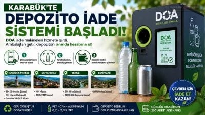Karabük'te DOA Depozito İade Makineleri hizmete girdi. Vatandaşlar pet, cam