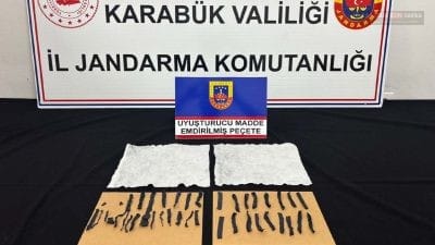 Karabük'te jandarmanın 6 ayrı operasyonda ele geçirdiği uyuşturucu maddelerle ilgili