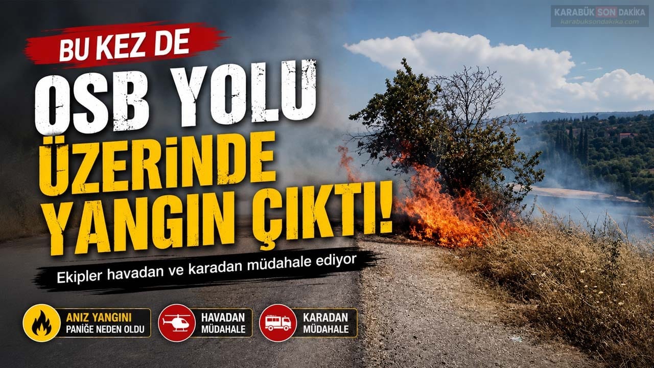 KARABÜK'TE PEŞ PEŞE YANGINLAR! BU KEZ ALEVLER OSB YOLUNDA YÜKSELDİ 1 KARABÜK'TE PEŞ PEŞE YANGINLAR! BU KEZ ALEVLER OSB YOLUNDA YÜKSELDİ