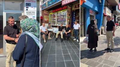 Karabük Belediye Başkanı Özkan Çetinkaya, vatandaşlar ve esnafla bir araya