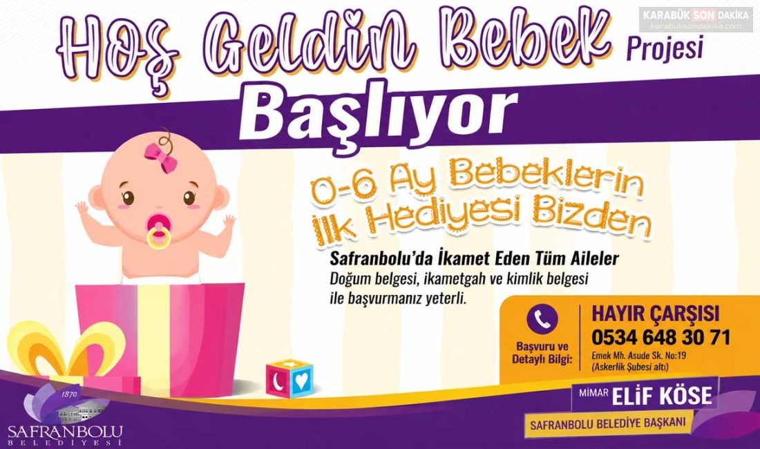 Safranbolu Belediyesi'nin sosyal belediyecilik uygulamalarından “Hoş Geldin Bebek” Projesi yeniden