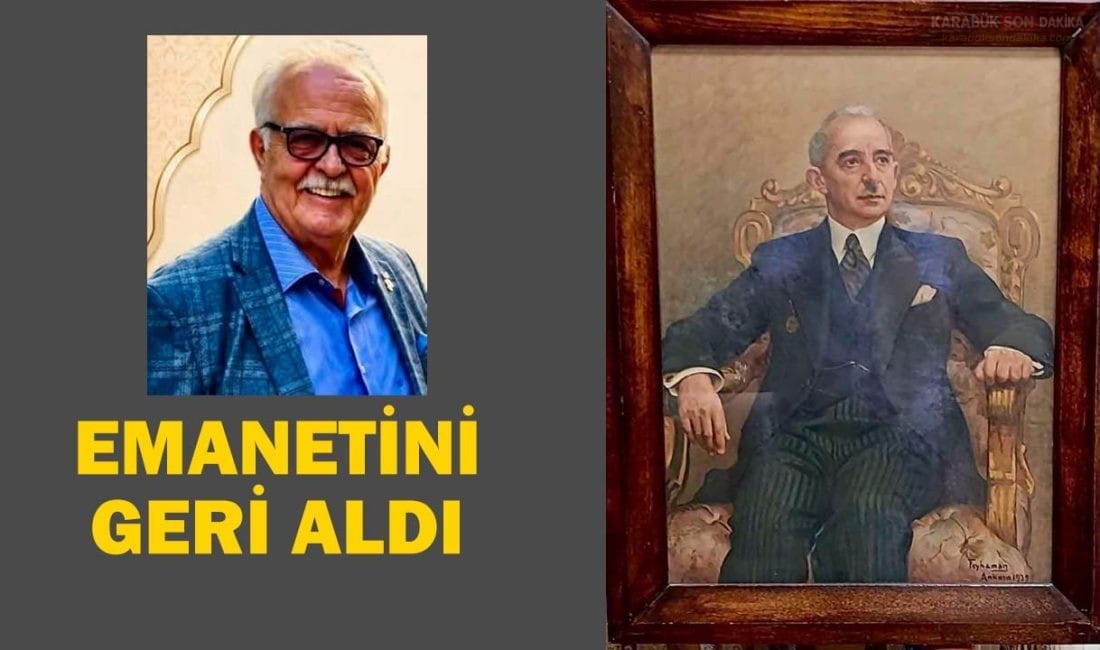 TANER CANYURT, AİLE MİRASI İSMET İNÖNÜ PORTRESİNİ GERİ ALDI Karabük'ün tanınmış isimlerinden Taner Canyurt, yıllar önce CHP Karabük İl