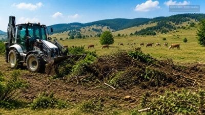 Karabük'te Uluyayla'da yürütülen mera ıslah çalışmalarıyla çalı ve ağaççıklarla kaplı