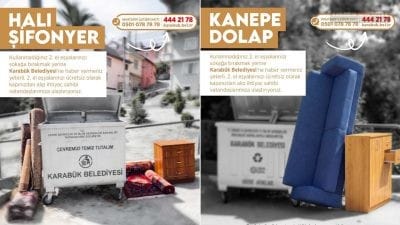 Karabük Belediyesi, kullanmayan mobilya ve ev eşyalarını sokağa bırakmak yerine