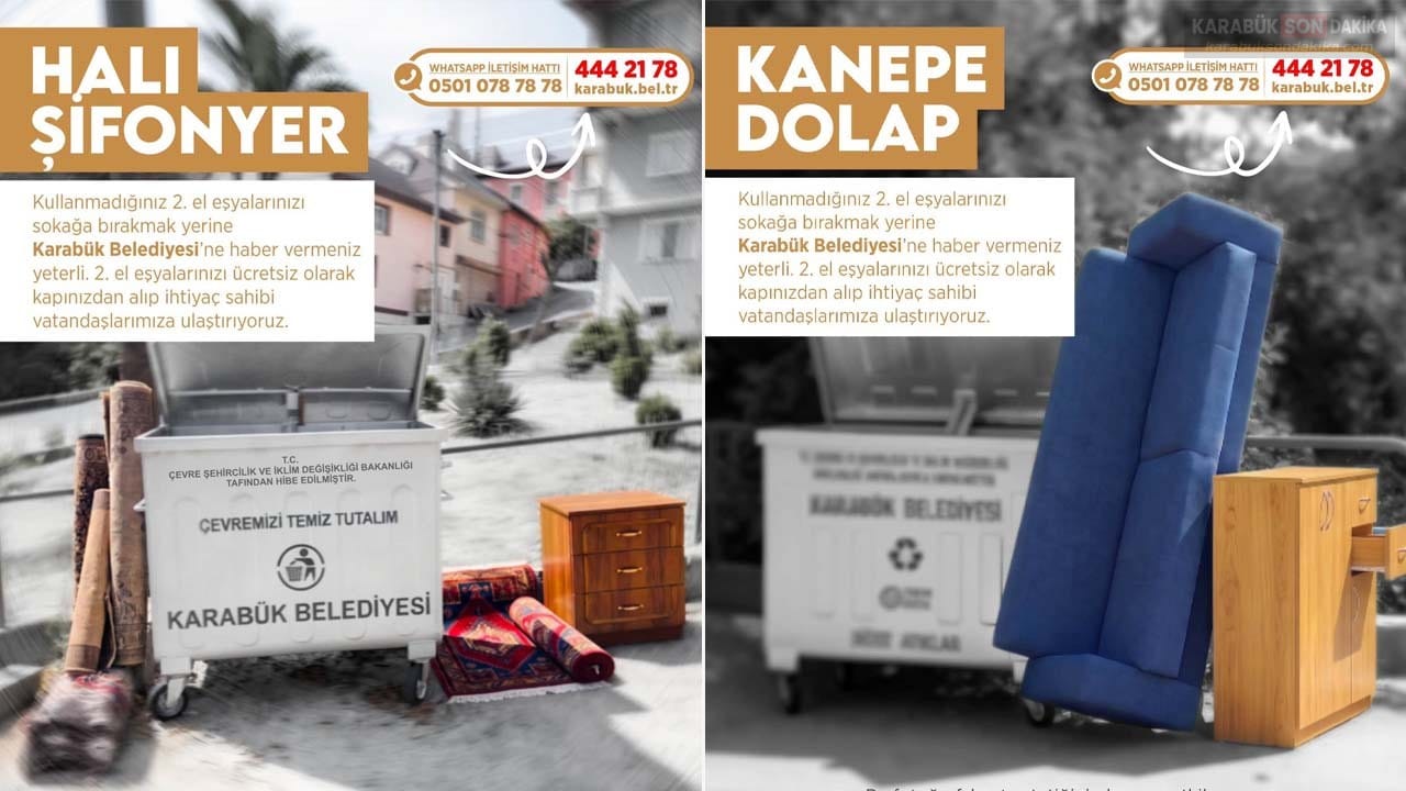 KARABÜK BELEDİYESİNDEN EV EŞYALARI İÇİN ÜCRETSİZ TOPLAMA HİZMETİ 1 KARABÜK BELEDİYESİNDEN EV EŞYALARI İÇİN ÜCRETSİZ TOPLAMA HİZMETİ
